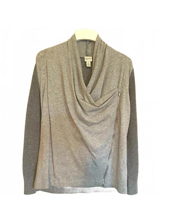 Zenergy by Chico's Sweaters - Chico’s Zynergy Heather Gray Cowl Neck Sweater Women’s Cozy Athleisure